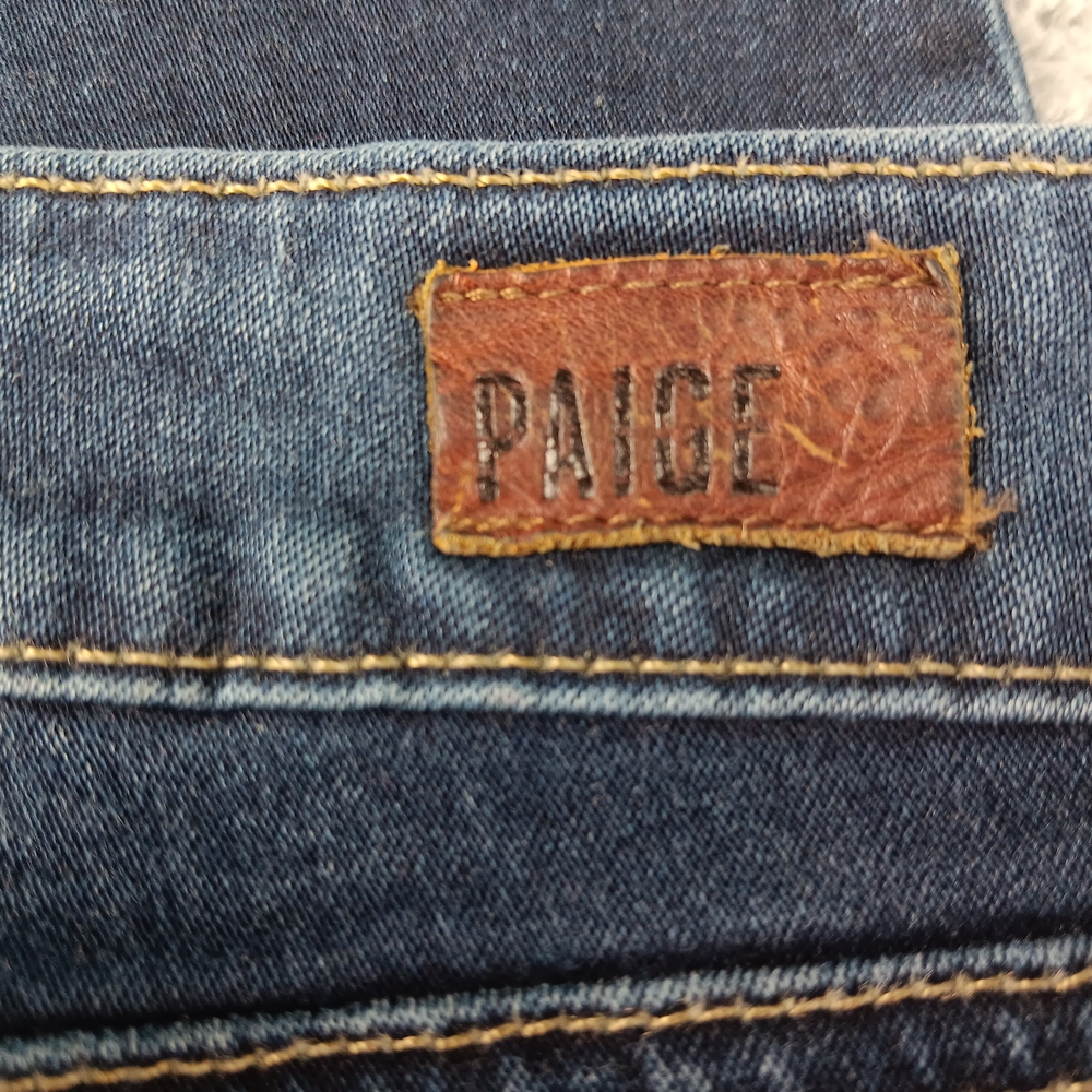 PAIGE Peg Skinny Jeans Women's Size 31 Mid Rise  Stretch Dark Wash - Picture 6 of 14